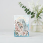 Katholieke begrafenisplechtigheid Mary Blue Plaatskaartje (Staand voorkant)