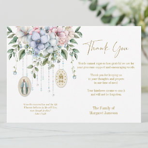 Katholieke begrafenissympathie Condoleance Mary Bedankkaart