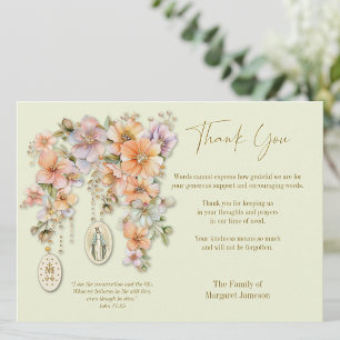 Katholieke begrafenissympathie Condoleance Mary Bedankkaart