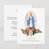 Katholieke begrafenissympathie Heilige Kaart Dank  (Voorkant / Achterkant)