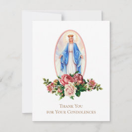 Katholieke begrafenissympathie Heilige Kaart Dank 