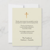 Katholieke begrafenissympathie Heilige Kaart Dank  (Achterkant)