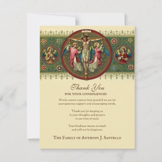 Katholieke begrafenissympathie Heilige Kaart Dank  (Voorkant)