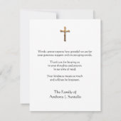 Katholieke begrafenissympathie Heilige Kaart Dank  (Achterkant)