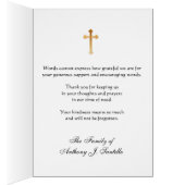 Katholieke begrafenissympathie Heilige Kaart Dank (Binnen (Rechts))