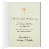 Katholieke begrafenissympathie Heilige Kaart Dank  (Binnen (Rechts))