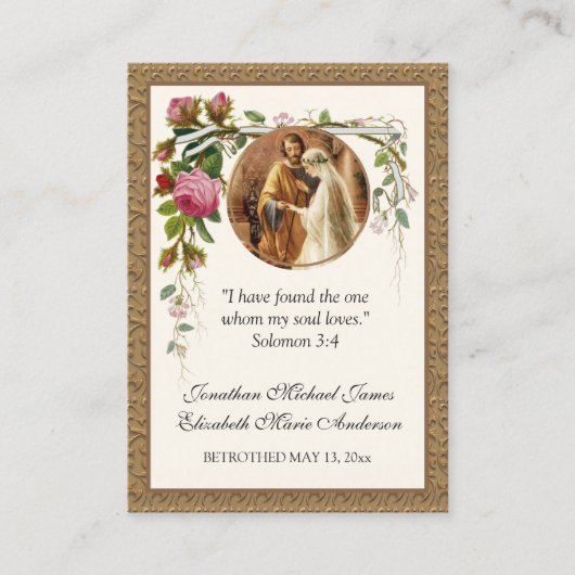Katholieke Betrothal Prayer Heilige Kaart Visitekaartje (Voorkant)