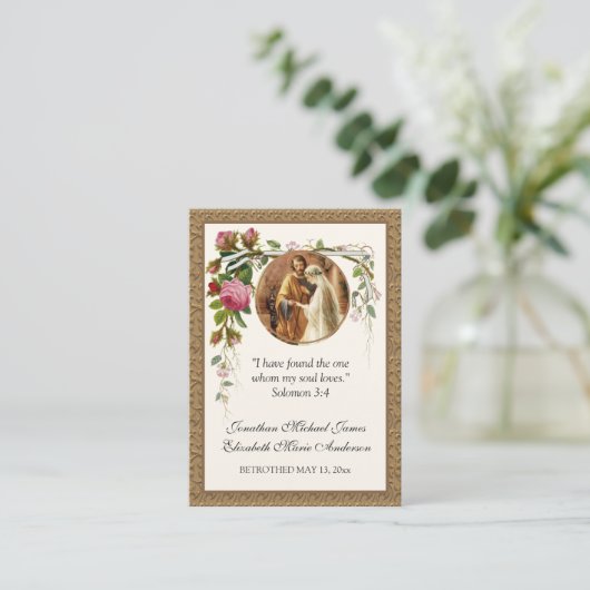 Katholieke Betrothal Prayer Heilige Kaart Visitekaartje (Staand voorkant)