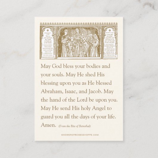 Katholieke Betrothal Prayer Heilige Kaart Visitekaartje (Achterkant)
