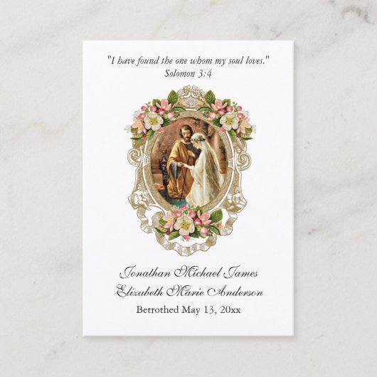 Katholieke Betrothal Prayer Heilige Kaart Visitekaartje (Voorkant)