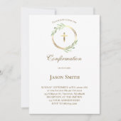 Katholieke Bevestiging gouden cirkel groene blader Kaart (Voorkant)