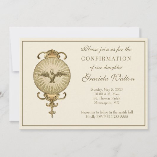 Katholieke bevestiging Heilige Geest Manuscript Kaart (Voorkant)