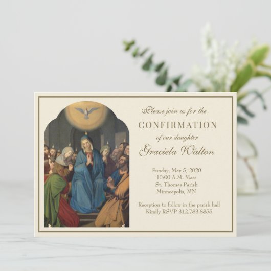 Katholieke bevestiging Heilige Geest Manuscript Kaart (Staand voorkant)