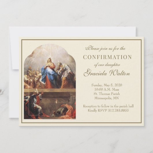 Katholieke bevestiging Heilige Geest Scripts Invit Kaart (Voorkant)