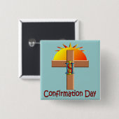 Katholieke Bevestigingsdag voor kinderen Vierkante Button 5,1 Cm (Voorkant /achterkant)
