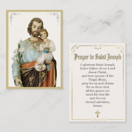 Katholieke bidkaart met gebed tot Sint-Jozef Plaatskaartje