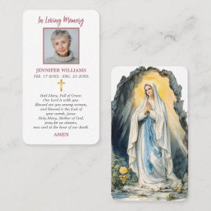 Katholieke bidkaarten Onze Lieve Vrouw van Lourdes Visitekaartje