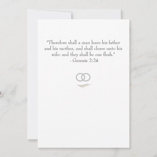 Katholieke Bijbel-Verse uitnodiging tot weduwschap (Achterkant)