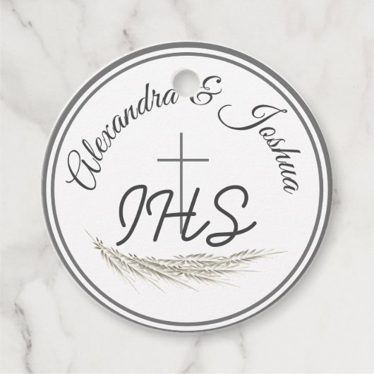 Katholieke Bijbel Verse Wedding Bedankjes Labels (Voorkant)