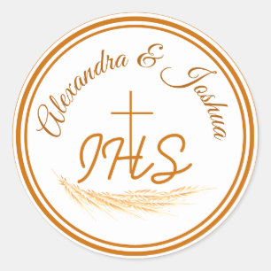 Katholieke Bijbel Verse Wedding Klassieke Ronde Sticker