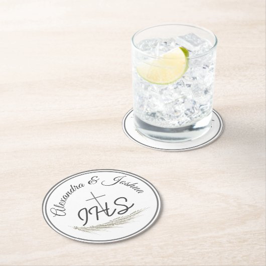 Katholieke Bijbel Verse Wedding Ronde Kartonnen Onderzetter (Insitu)