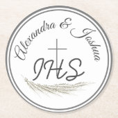 Katholieke Bijbel Verse Wedding Ronde Kartonnen Onderzetter (Voorkant)