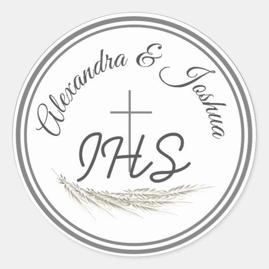 Katholieke Bijbel Verse Wedding Ronde Sticker (Voorkant)
