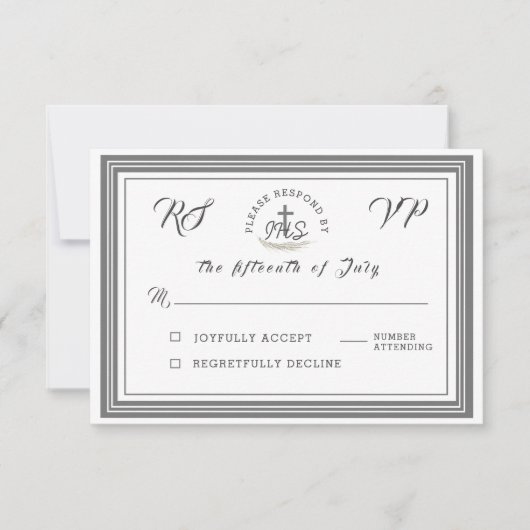 Katholieke Bijbel Verse Wedding RSVP Kaart (Voorkant)