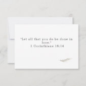 Katholieke Bijbel Verse Wedding RSVP Kaart (Achterkant)