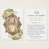 Katholieke Bloemen Bruiloft Gebed Kaart (Voorkant /achterkant)
