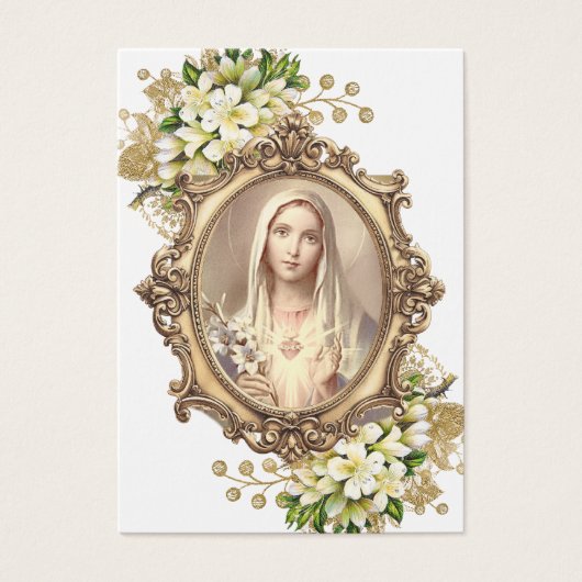 Katholieke Bloemen Bruiloft Gebed Kaart (Voorkant)