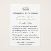 Katholieke Bloemen Bruiloft Gebed Kaart (Achterkant)