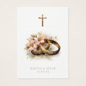 Katholieke Bloemen Bruiloft Gebed Kaart (Voorkant)