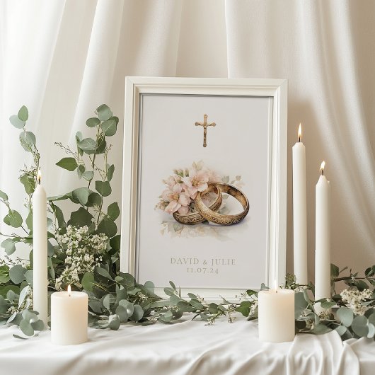 Katholieke Bloemen Bruiloft Gebed Kaart