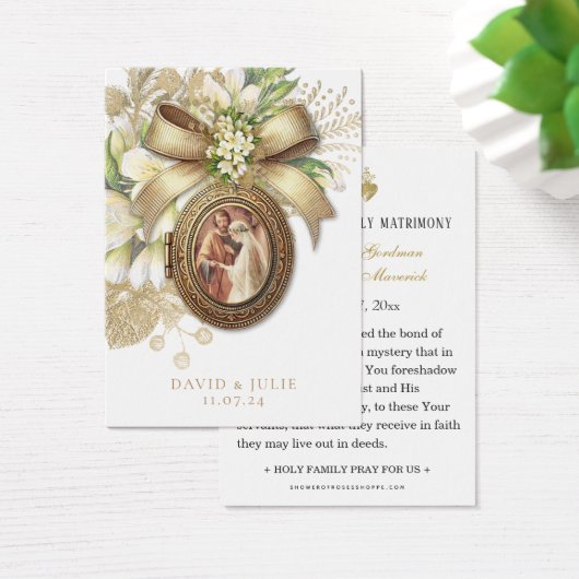 Katholieke Bloemen Bruiloft Gebed Kaart (Bureau)