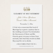 Katholieke Bloemen Bruiloft Gebed Kaart (Achterkant)