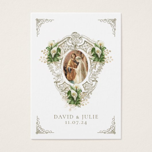 Katholieke Bloemen Bruiloft Gebed Kaart (Voorkant)