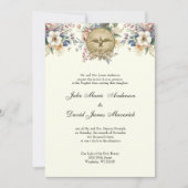 Katholieke Bloemen Bruiloft Receptie Combo Kaart (Voorkant)