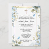 Katholieke Bloemen Doop Baby Schrift Kaart (Voorkant)