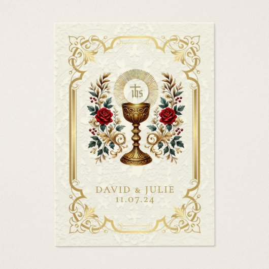 Katholieke Bloemen Eucharistie Huwelijk Heilige Ka Visitekaartje (Voorkant)