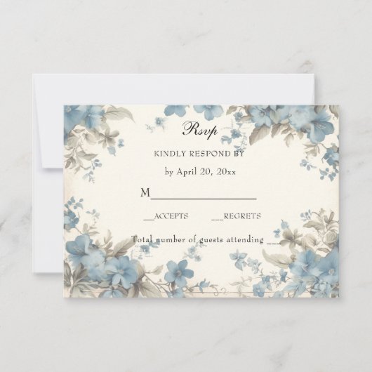 Katholieke Bloemen Gezegende Maria Roze Bloemen RSVP Kaartje (Voorkant)