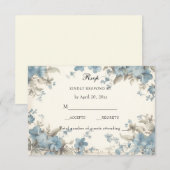 Katholieke Bloemen Gezegende Maria Roze Bloemen RSVP Kaartje (Voorkant / Achterkant)