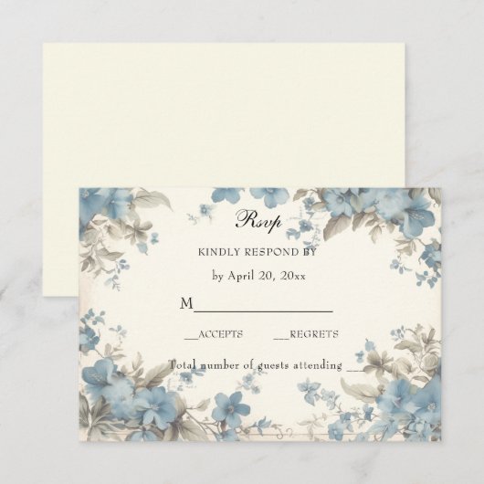 Katholieke Bloemen Gezegende Maria Roze Bloemen RSVP Kaartje (Voorkant / Achterkant)