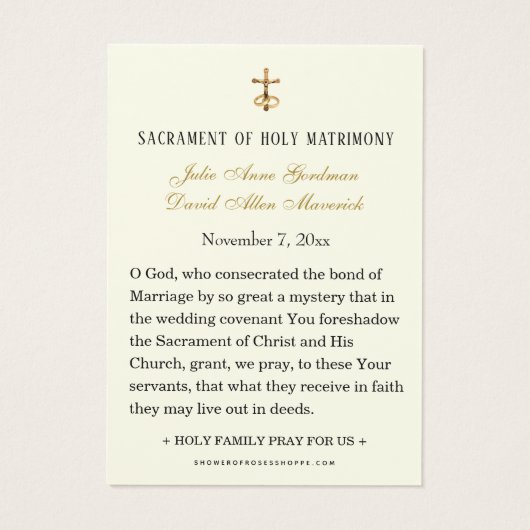 Katholieke Bloemen Maria en Jozef Trouwen Heilige  Visitekaartje (Achterkant)