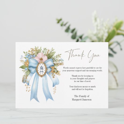 Katholieke Bloemen Maria Uitvaart Condoleance Symp Bedankkaart (Staand voorkant)