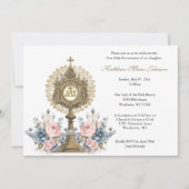 Katholieke Bloemencommunie Eucharistie Meisje of J Kaart (Voorkant)