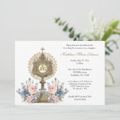 Katholieke Bloemencommunie Eucharistie Meisje of J Kaart (Staand voorkant)