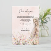 Katholieke BloemenMaria Begrafenis Condoleance Sym Bedankkaart (Staand voorkant)