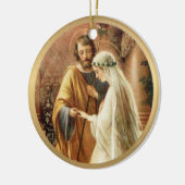 Katholieke bride & Groom Mary St. Joseph Gold Keramisch Ornament (Links)