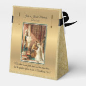 Katholieke bruid & bruidegom Mary St. Joseph Gold  Bedankdoosjes (Achterkant)